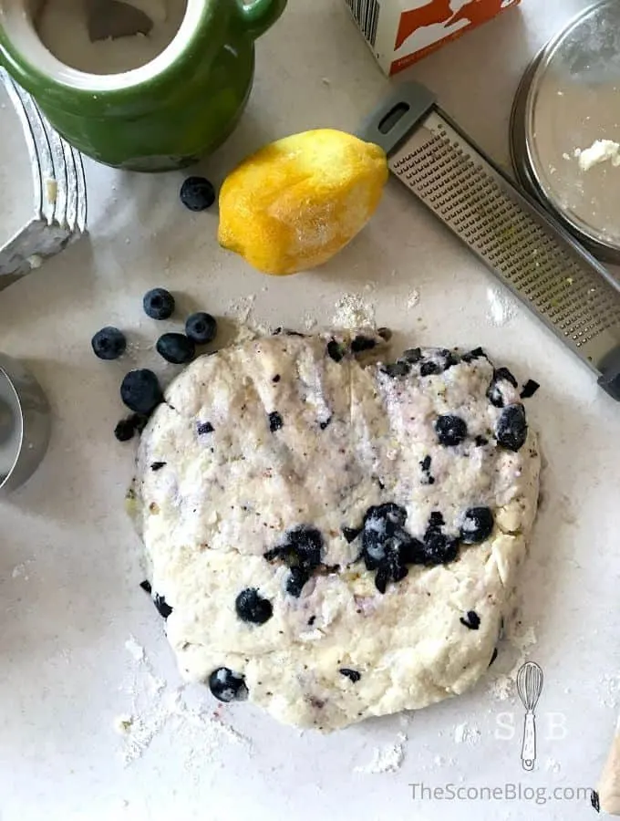 lemon blueberry scone dough disc