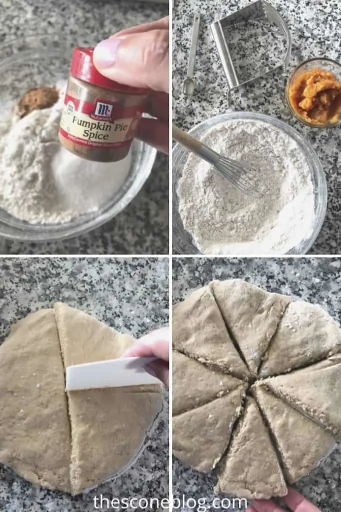 Step by step instruction for pumpkin scones