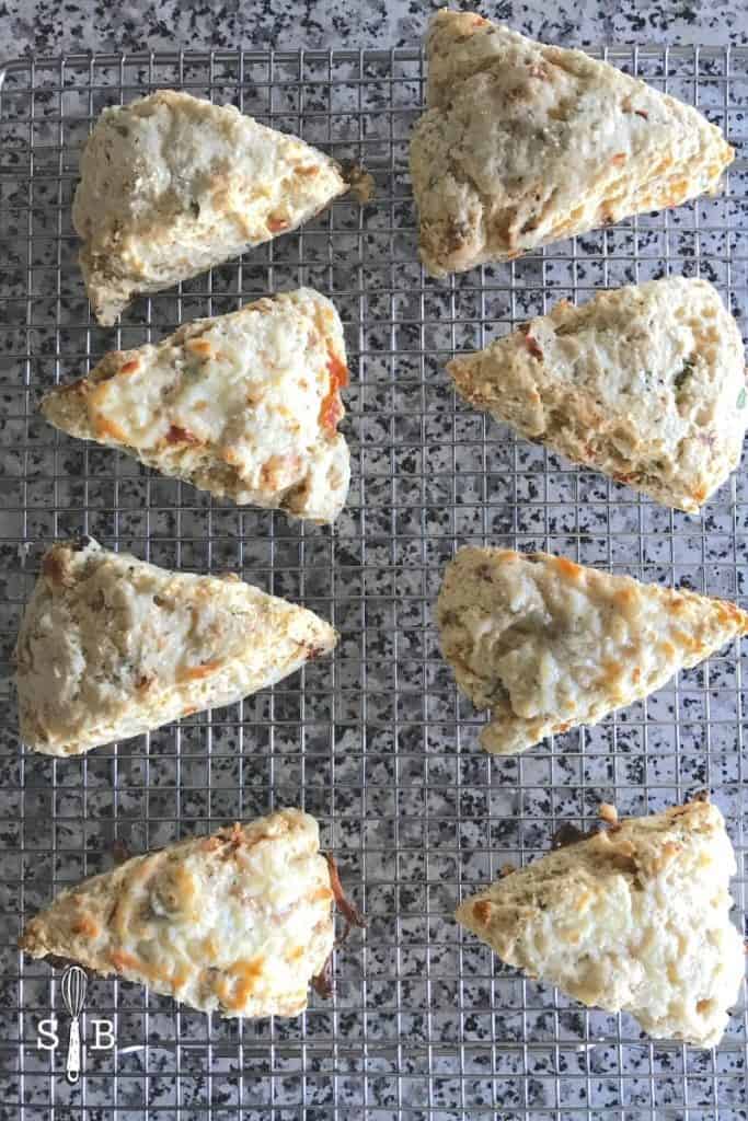 Pizza Scones on cooling rack