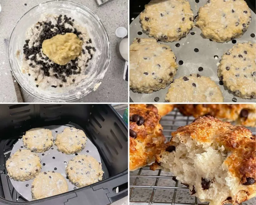 How to make air fryer scones steps