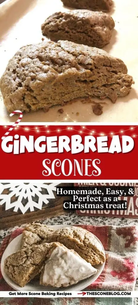 Baked gingerbread scones with warm spices and molasses