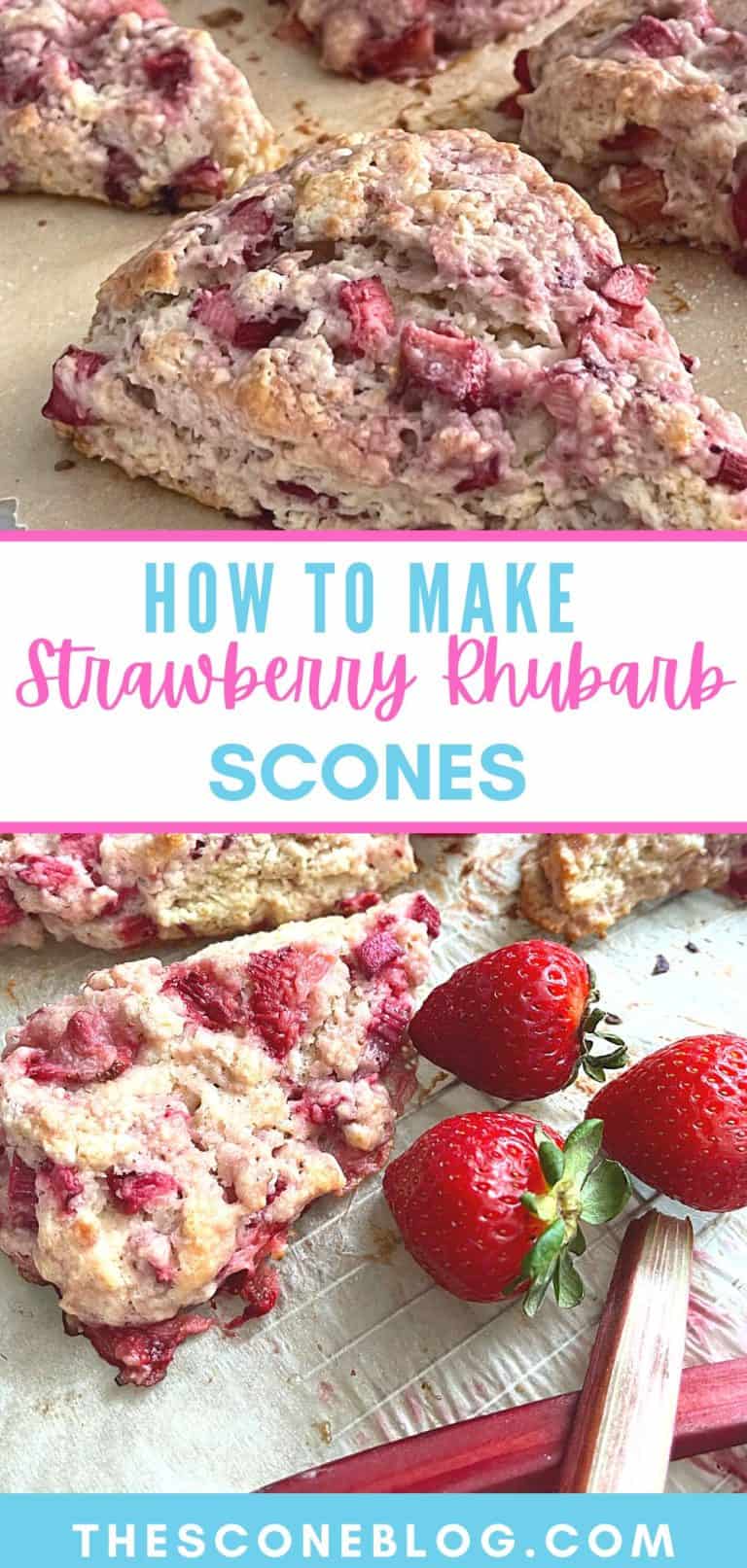 Strawberry Rhubarb Scones Recipe {Super Easy!} the scone blog