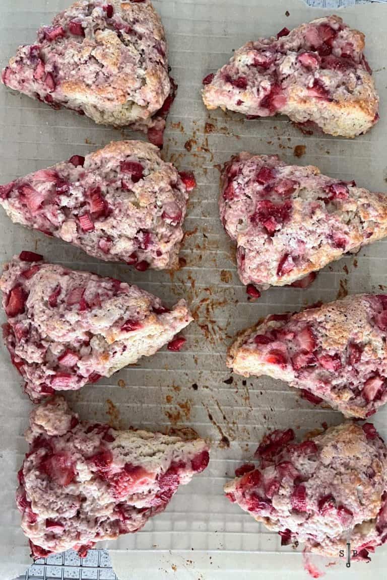 Strawberry Rhubarb Scones Recipe {Super Easy!} the scone blog