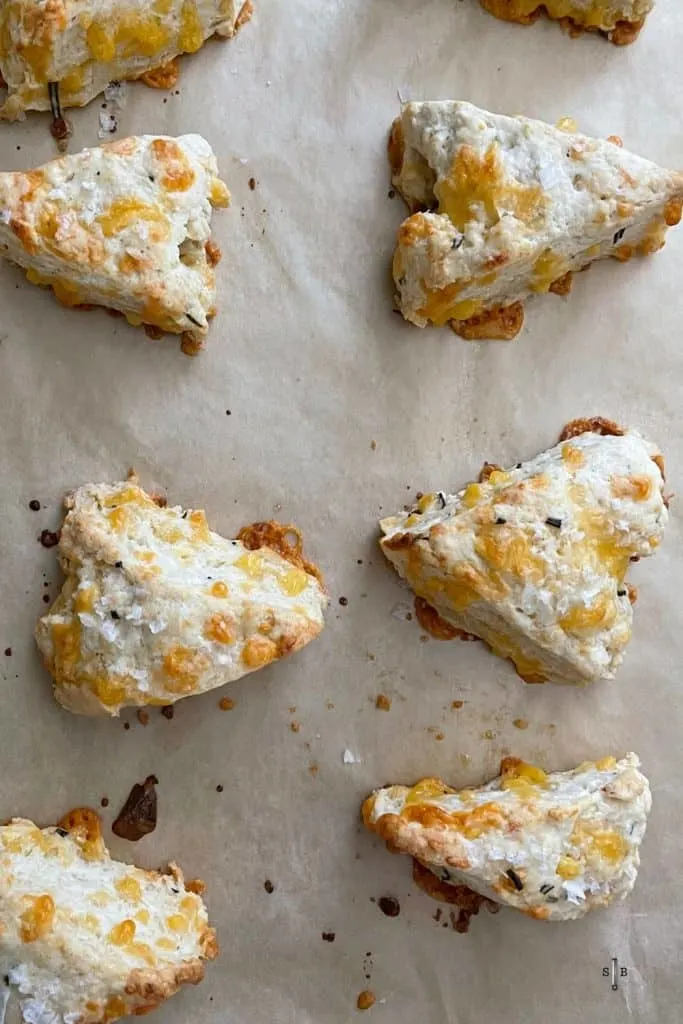 Baked rosemary cheddar scones
