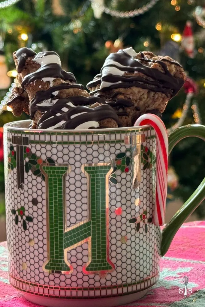 Chocolate scone with Christmas tree