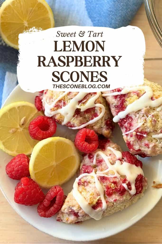 Fresh Lemon Raspberry scones with lemon glaze