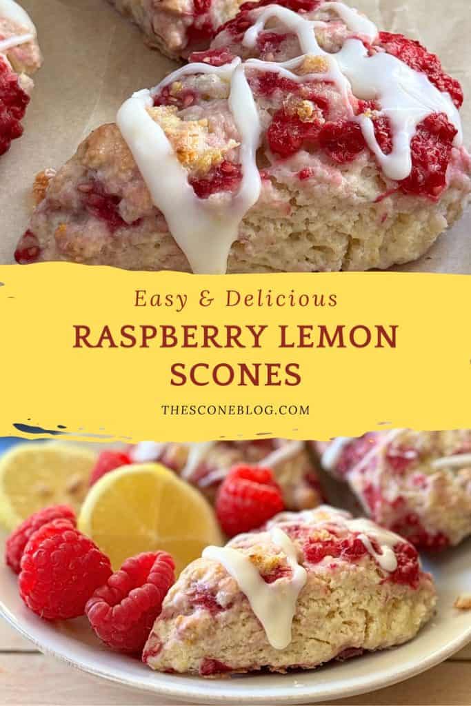 Delicious Homemade scones with lemon and raspberries