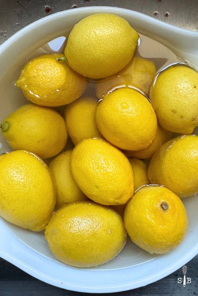 regular lemons being washed